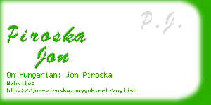 piroska jon business card